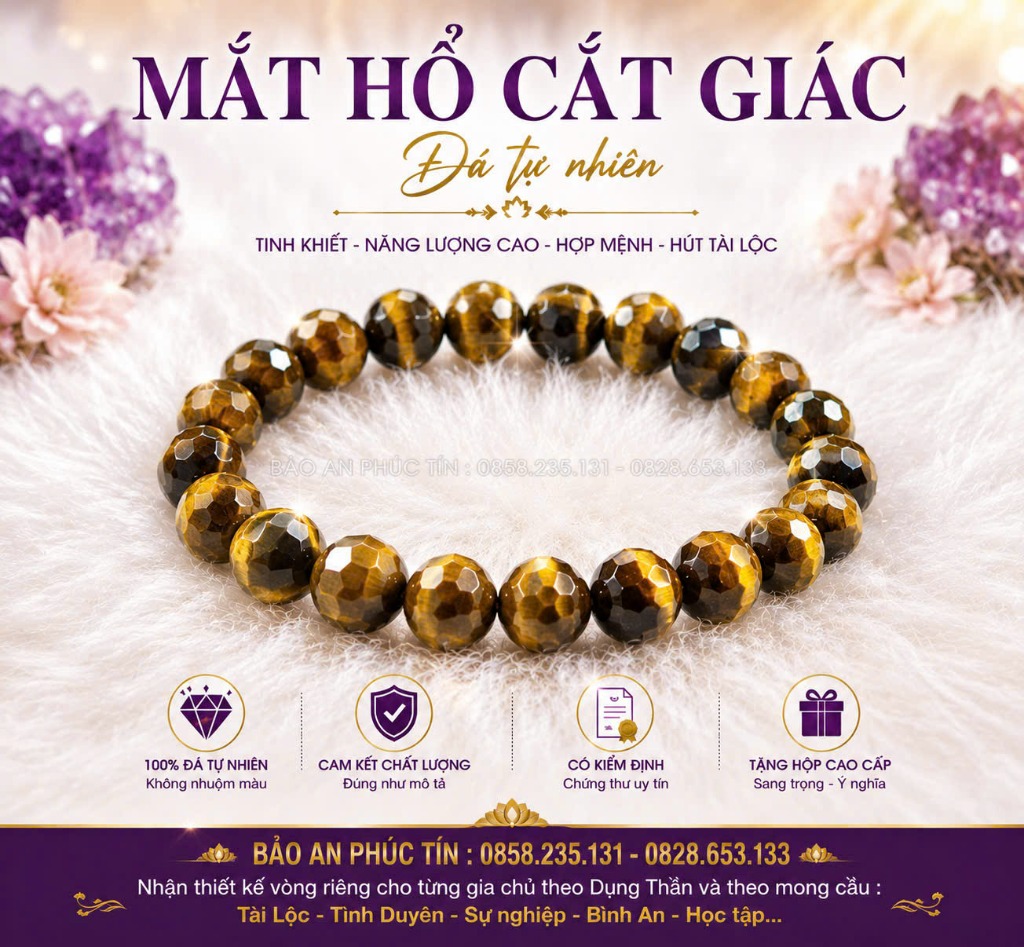 Mắt Hổ Cắt Giác 10MM