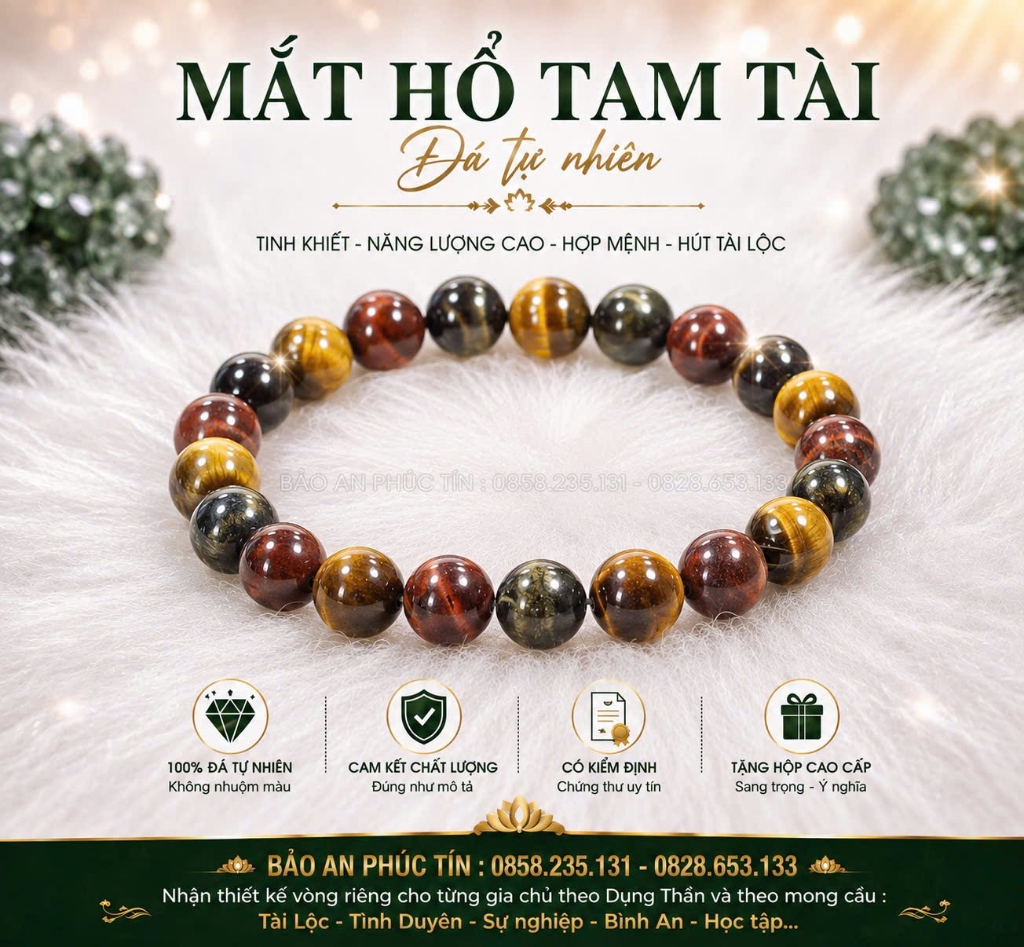 Mắt Hổ Tam Tài 12MM