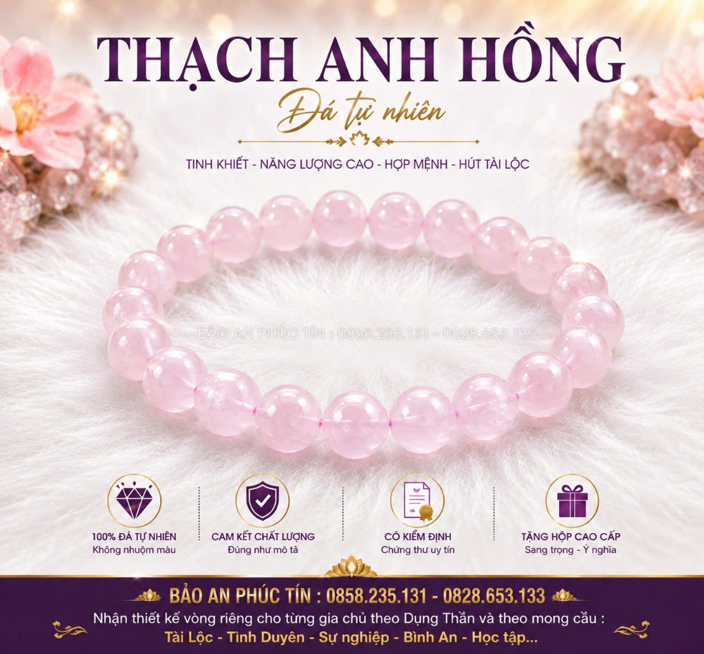 Thạch Anh Hồng 8MM