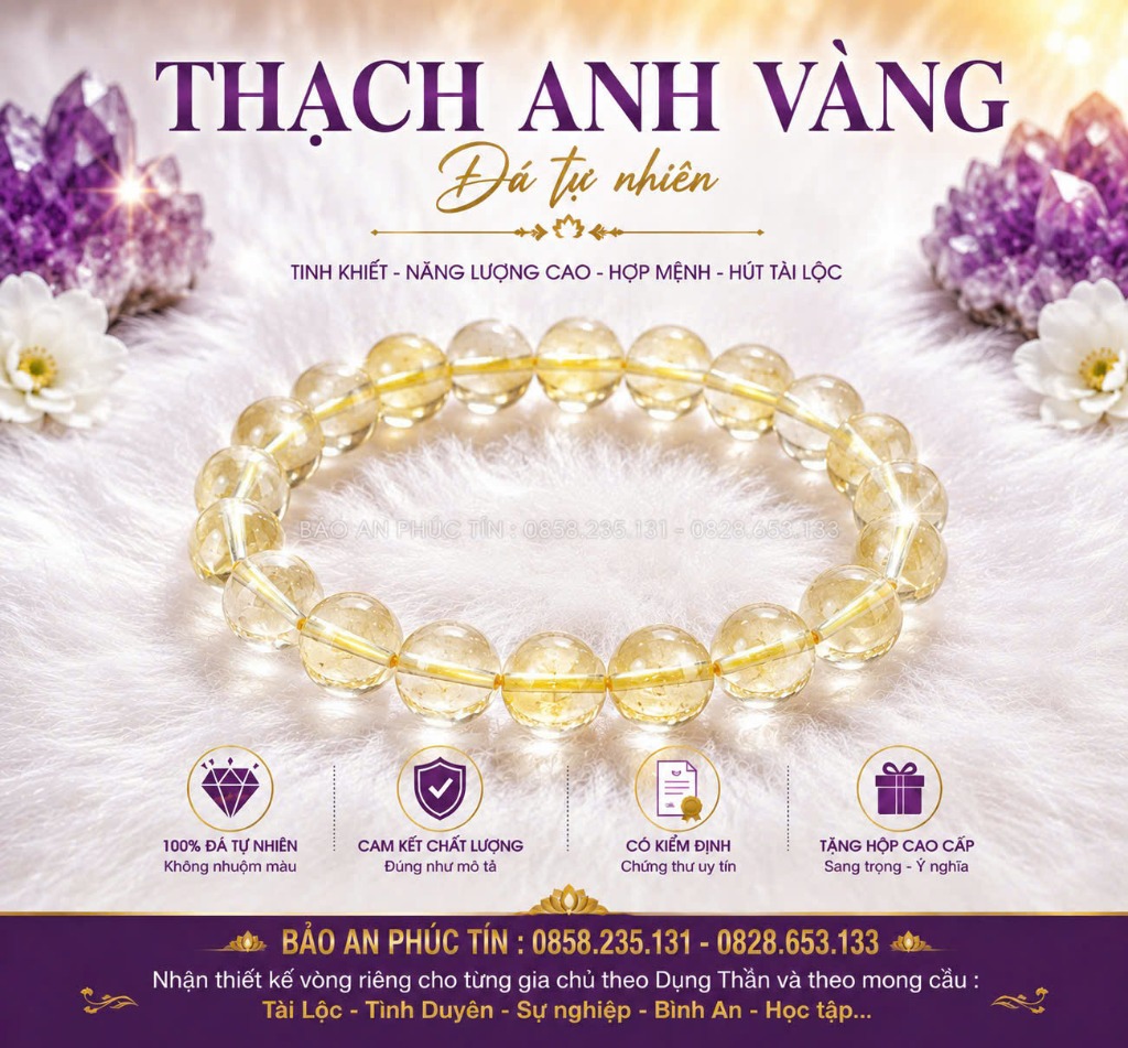Thạch Anh Vàng Tự Nhiên